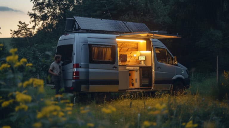 Montaż paneli słonecznych w kamperze